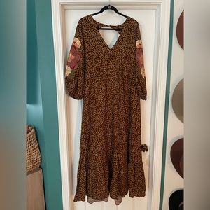 Anthropologie Farm Rio embroidered maxi dress / Size XL
